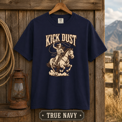 Kick Dust Cowboy T-Shirt — Vintage Western Rodeo Graphic Tee