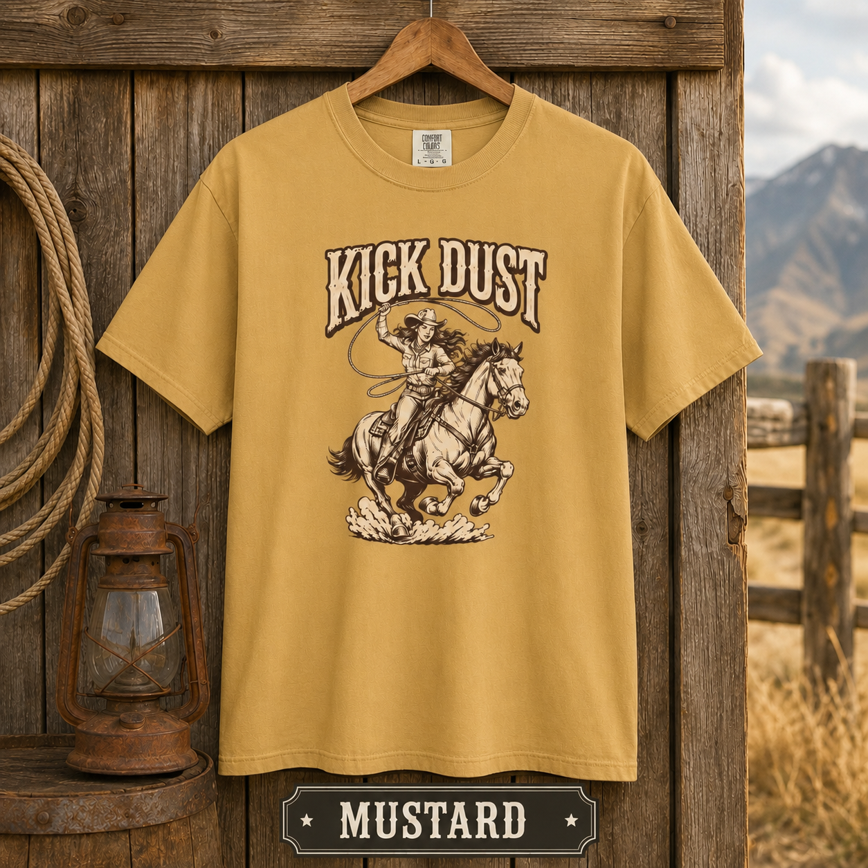 Kick Dust Cowboy T-Shirt — Vintage Western Rodeo Graphic Tee