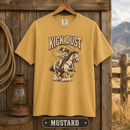 Kick Dust Cowboy T-Shirt — Vintage Western Rodeo Graphic Tee