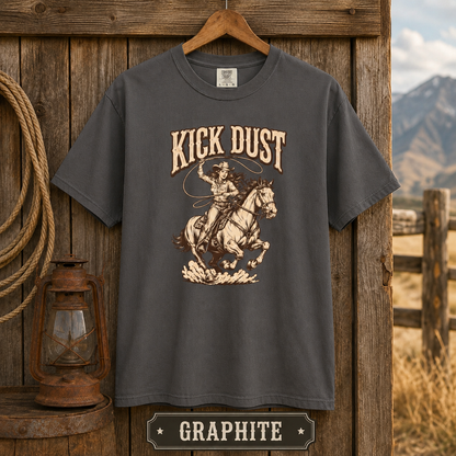 Kick Dust Cowboy T-Shirt — Vintage Western Rodeo Graphic Tee