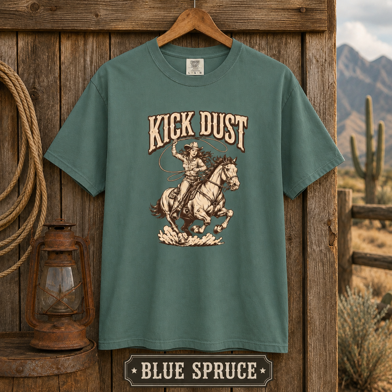 Kick Dust Cowboy T-Shirt — Vintage Western Rodeo Graphic Tee