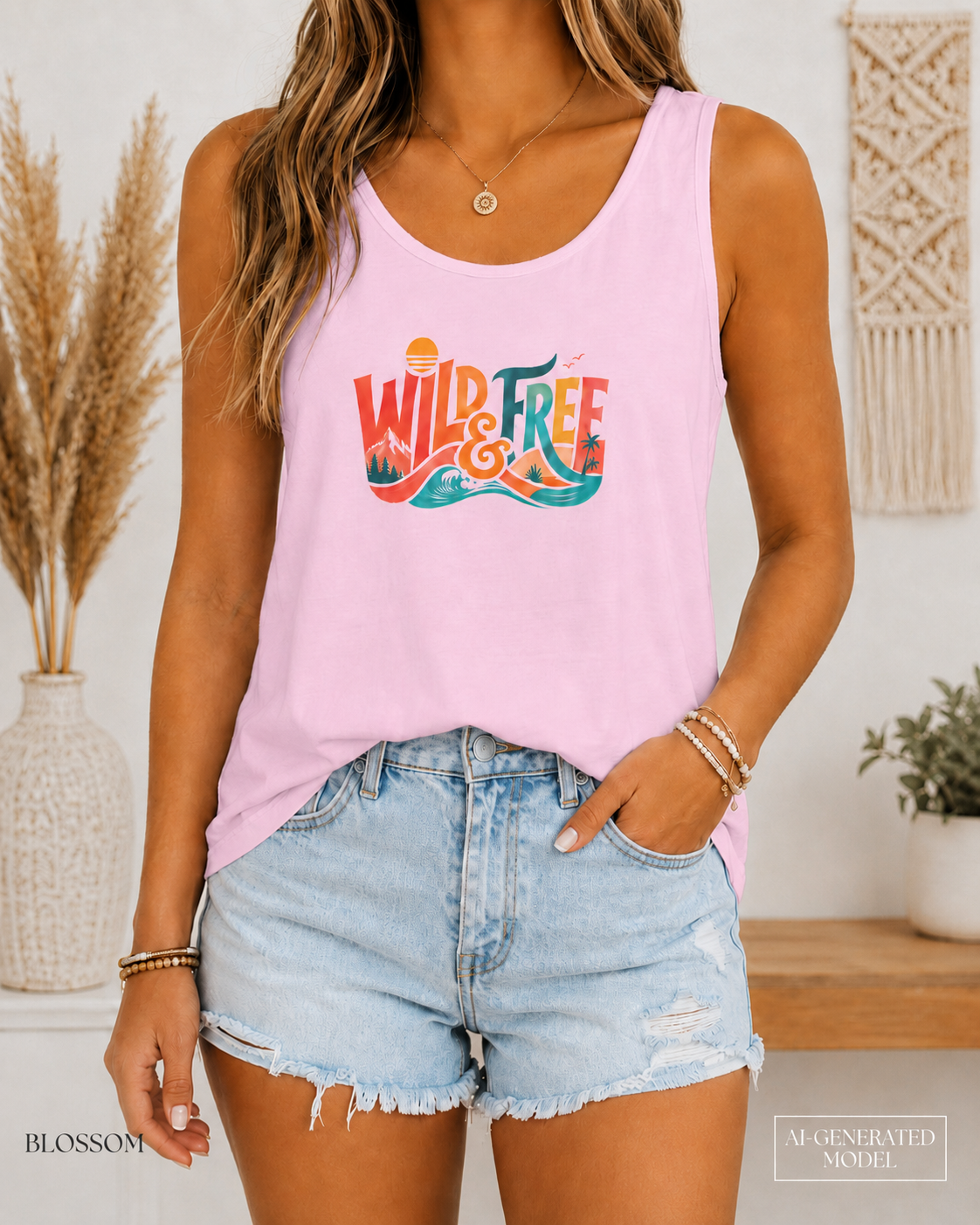 Wild & Free Surf Wave Tank | Surf Graphic Tank Top