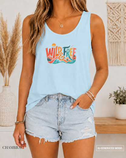 Wild & Free Surf Wave Tank | Surf Graphic Tank Top