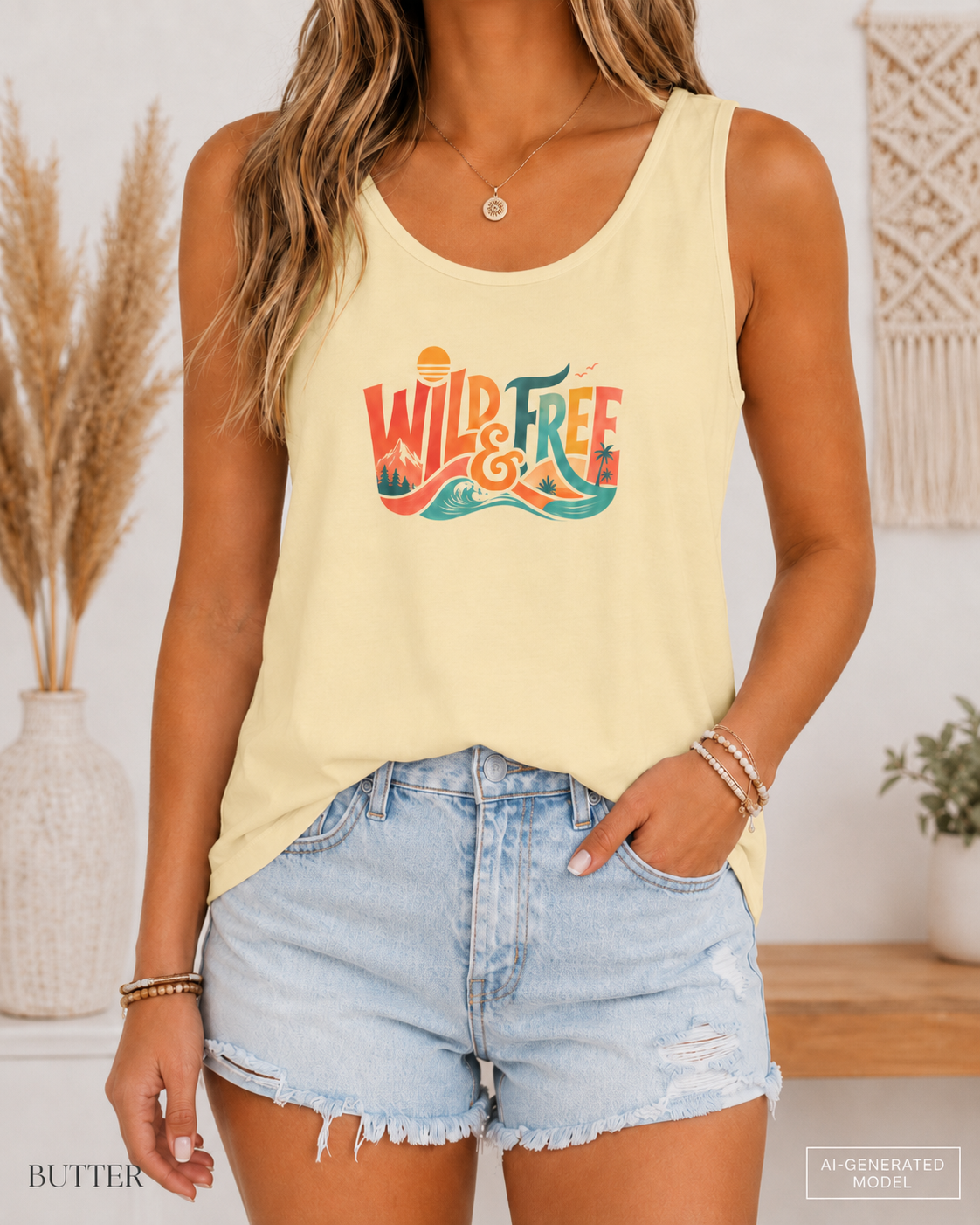 Wild & Free Surf Wave Tank | Surf Graphic Tank Top