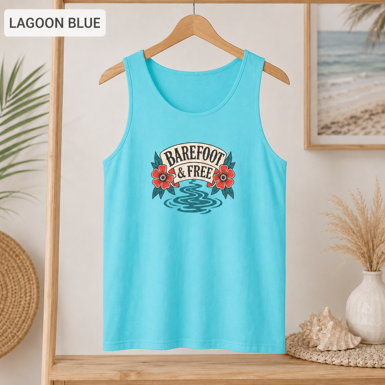 Barefoot & Free Floral Graphic Tank Top