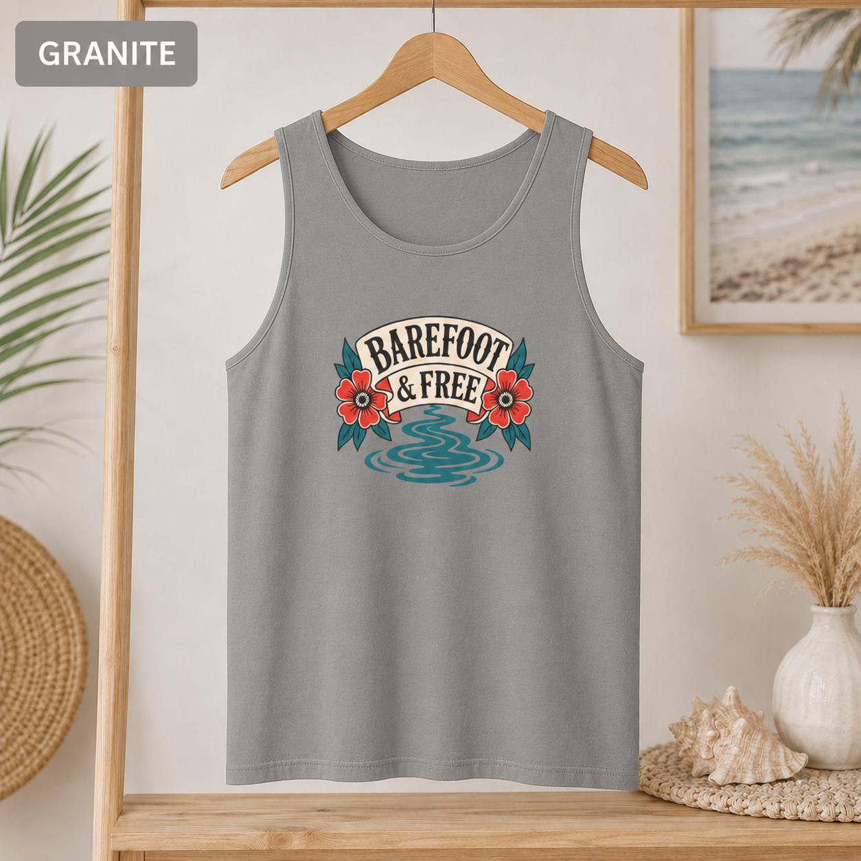 Barefoot & Free Floral Graphic Tank Top