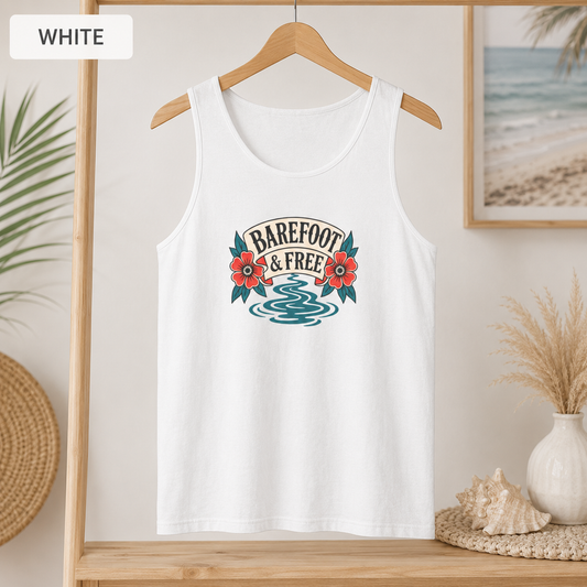 Barefoot & Free Floral Graphic Tank Top