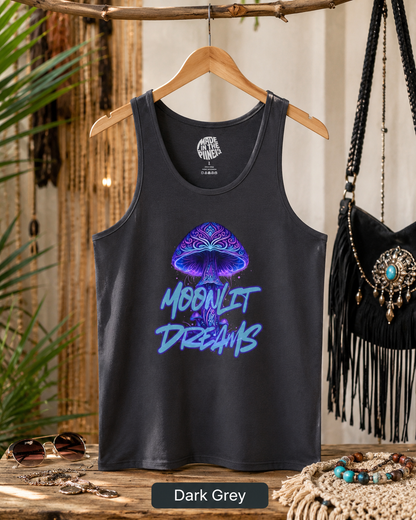 Psychedelic Mushroom Tank — "Moonlit Dreams" Graphic Tank Top