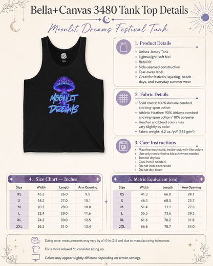 Psychedelic Mushroom Tank — "Moonlit Dreams" Graphic Tank Top