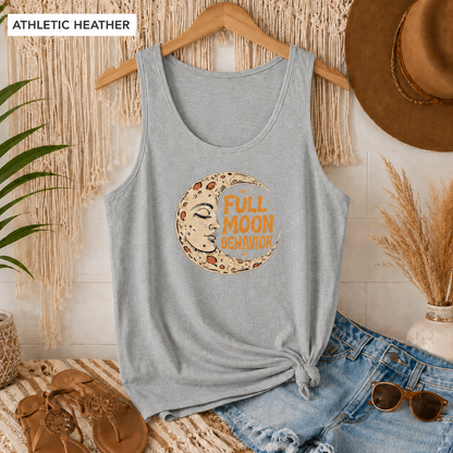 Full Moon Behavior Tank Top — Moon Phase Graphic