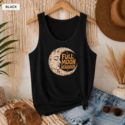 Full Moon Behavior Tank Top — Moon Phase Graphic