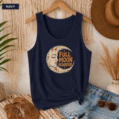 Full Moon Behavior Tank Top — Moon Phase Graphic