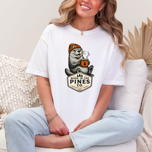 Otter T-Shirt — "Made in the Pines Co." Retro Outdoor Graphic Tee