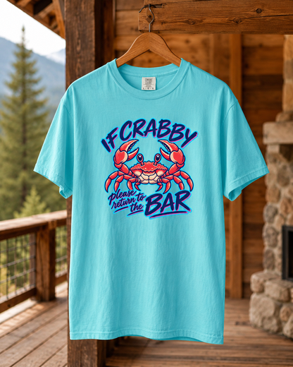 If Crabby Crab Illustration T-Shirt | Coastal Nautical Beach Design