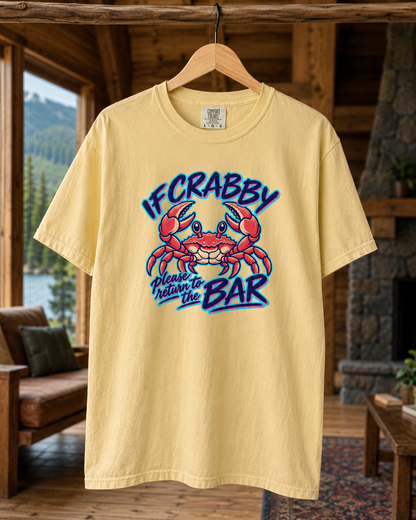 If Crabby Crab Illustration T-Shirt | Coastal Nautical Beach Design