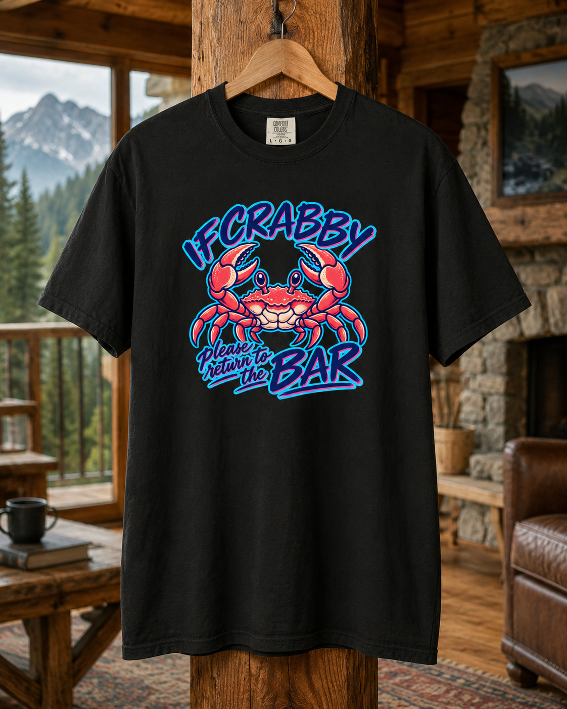 If Crabby Crab Illustration T-Shirt | Coastal Nautical Beach Design