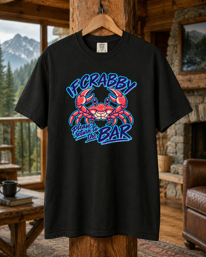 If Crabby Crab Illustration T-Shirt | Coastal Nautical Beach Design