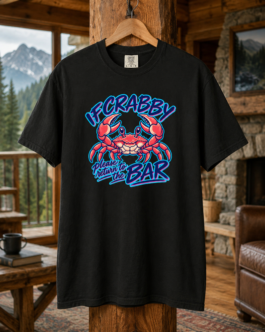 If Crabby Crab Illustration T-Shirt | Coastal Nautical Beach Design