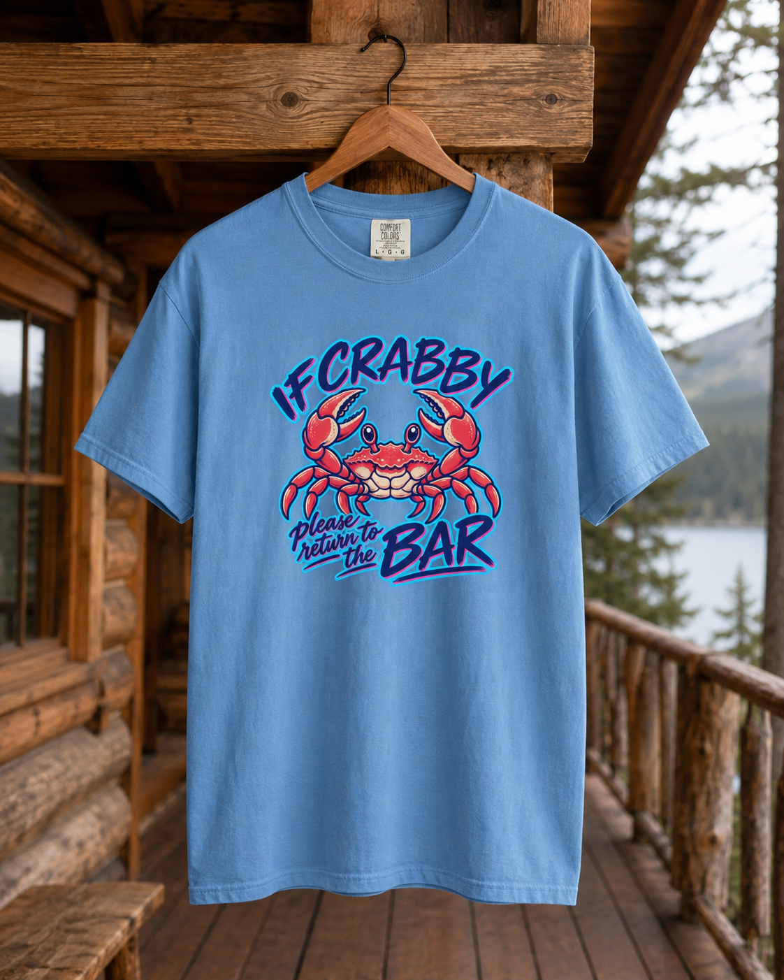 If Crabby Crab Illustration T-Shirt | Coastal Nautical Beach Design