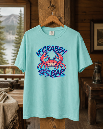 If Crabby Crab Illustration T-Shirt | Coastal Nautical Beach Design