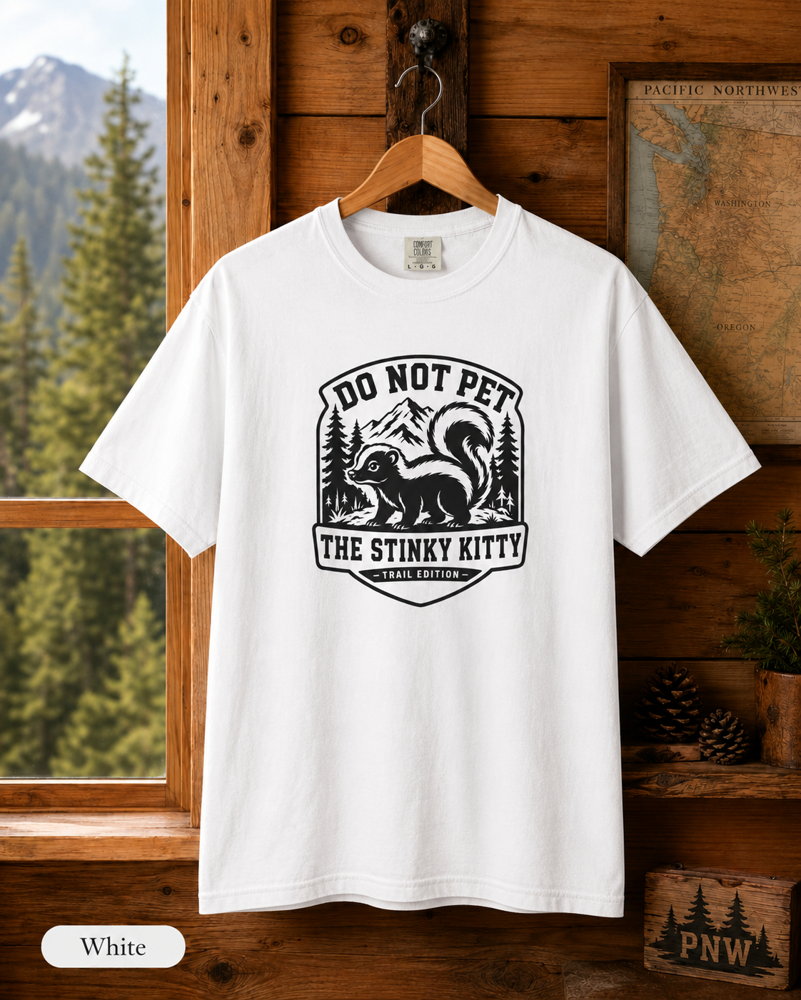 Do Not Pet The Stinky Kitty T-shirt | Skunk Graphic Tee, Outdoor Badge Design