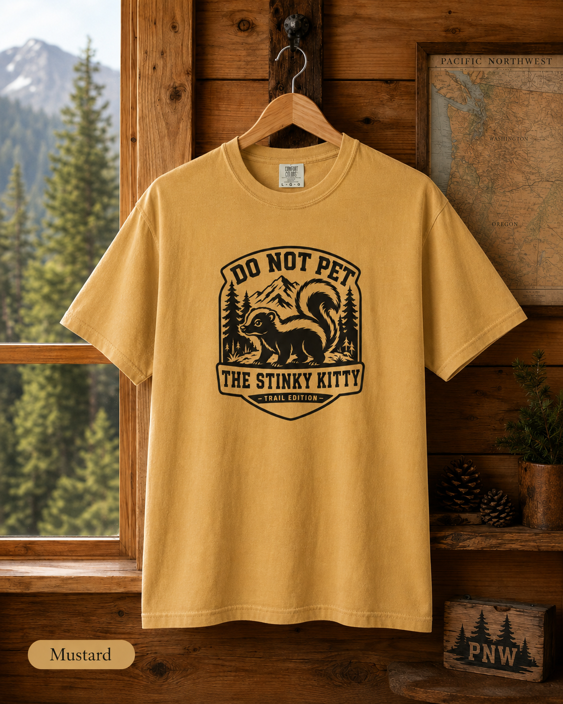 Do Not Pet The Stinky Kitty T-shirt | Skunk Graphic Tee, Outdoor Badge Design