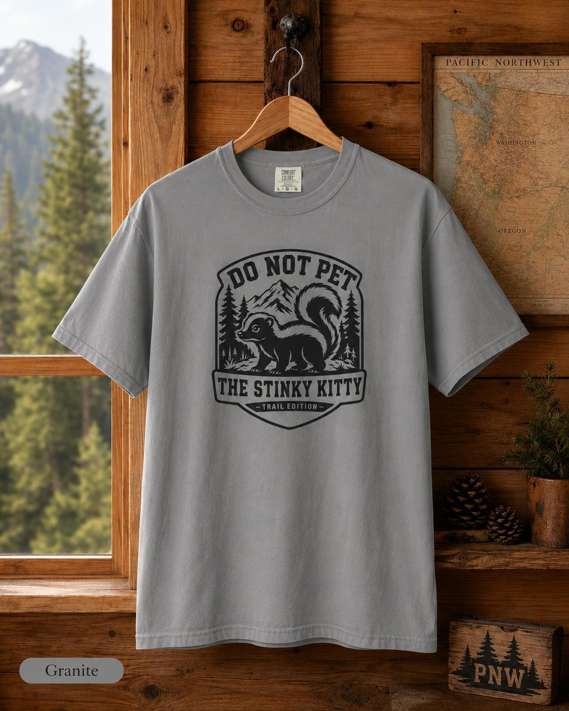 Do Not Pet The Stinky Kitty T-shirt | Skunk Graphic Tee, Outdoor Badge Design