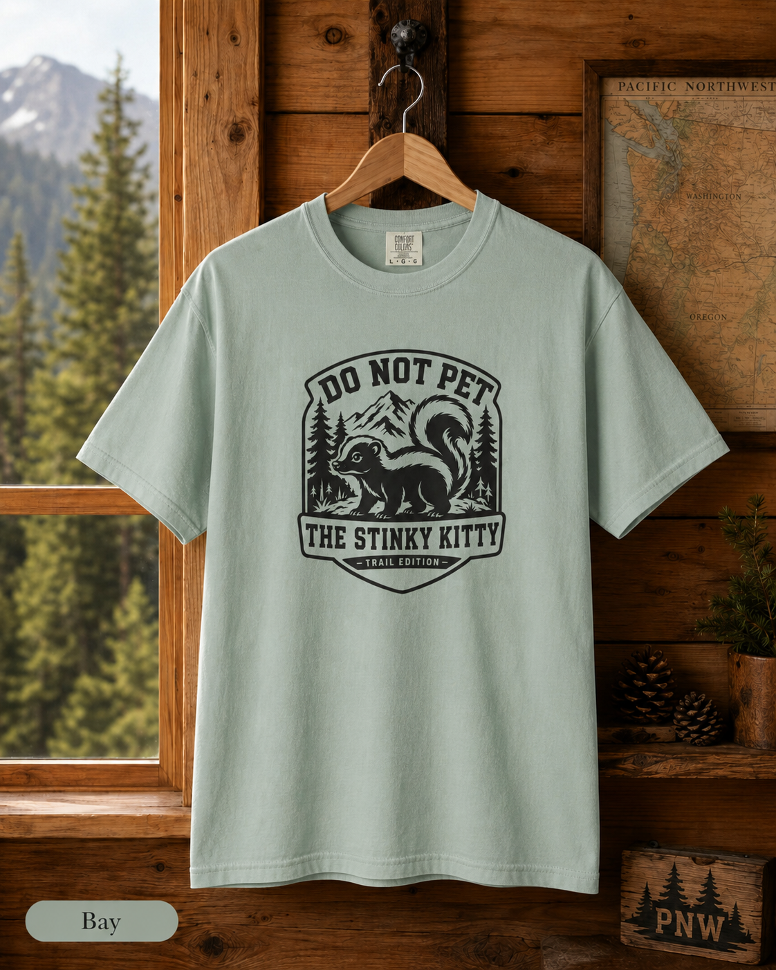 Do Not Pet The Stinky Kitty T-shirt | Skunk Graphic Tee, Outdoor Badge Design