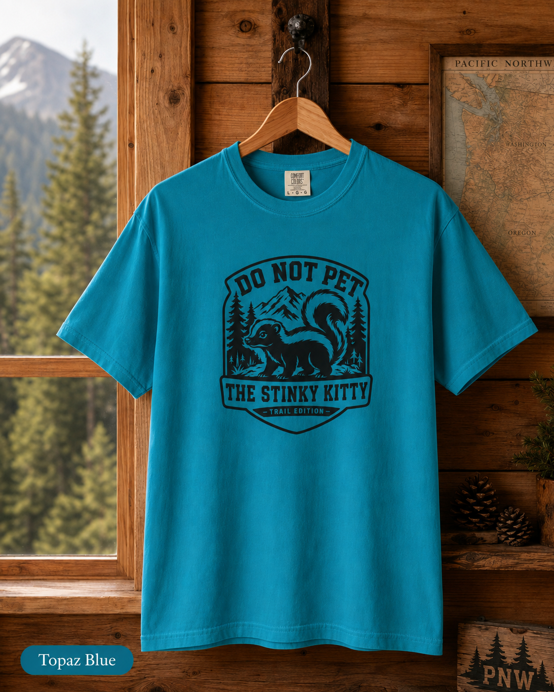 Do Not Pet The Stinky Kitty T-shirt | Skunk Graphic Tee, Outdoor Badge Design