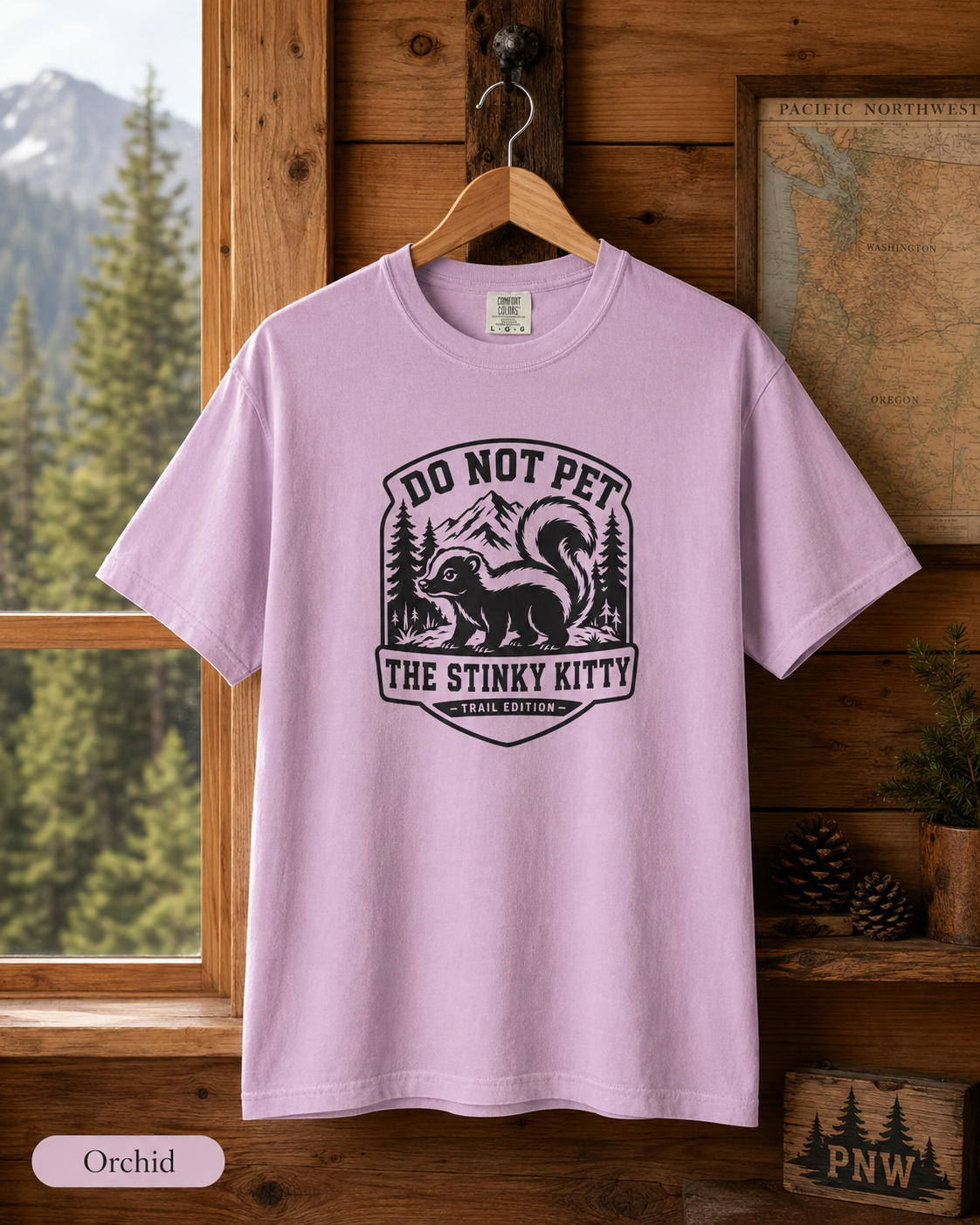 Do Not Pet The Stinky Kitty T-shirt | Skunk Graphic Tee, Outdoor Badge Design