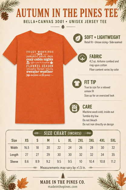 Fall Vibes Tee — "Foggy Mornings, Pumpkin Patch Days" Autumn Graphic Shirt