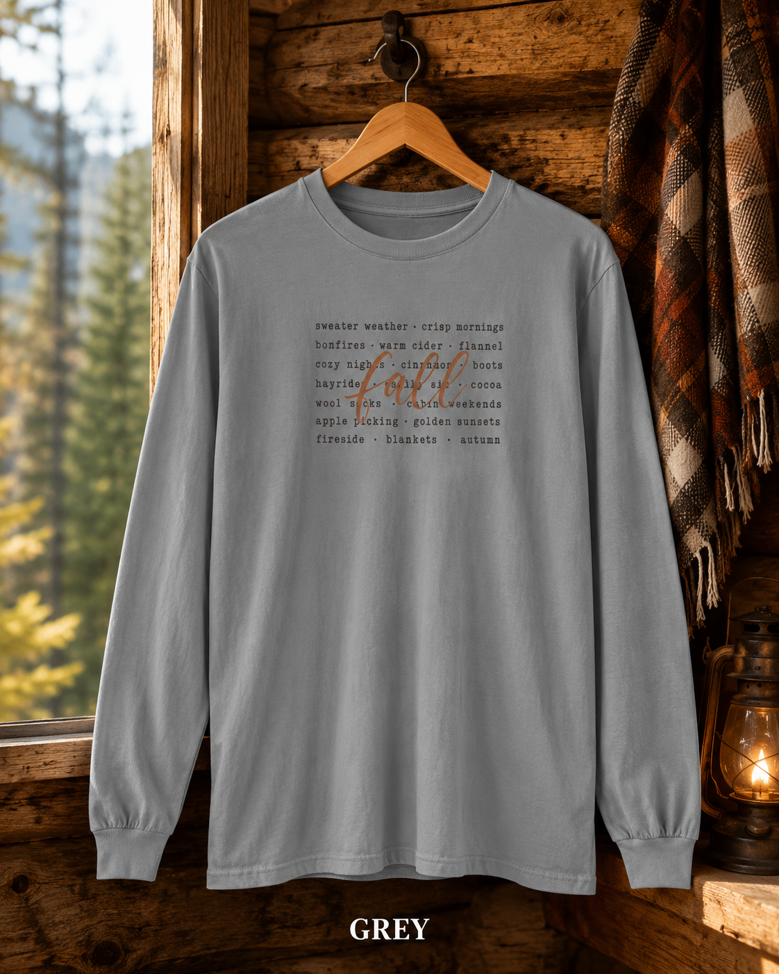 Fall Words Long Sleeve Tee