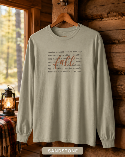 Fall Words Long Sleeve Tee