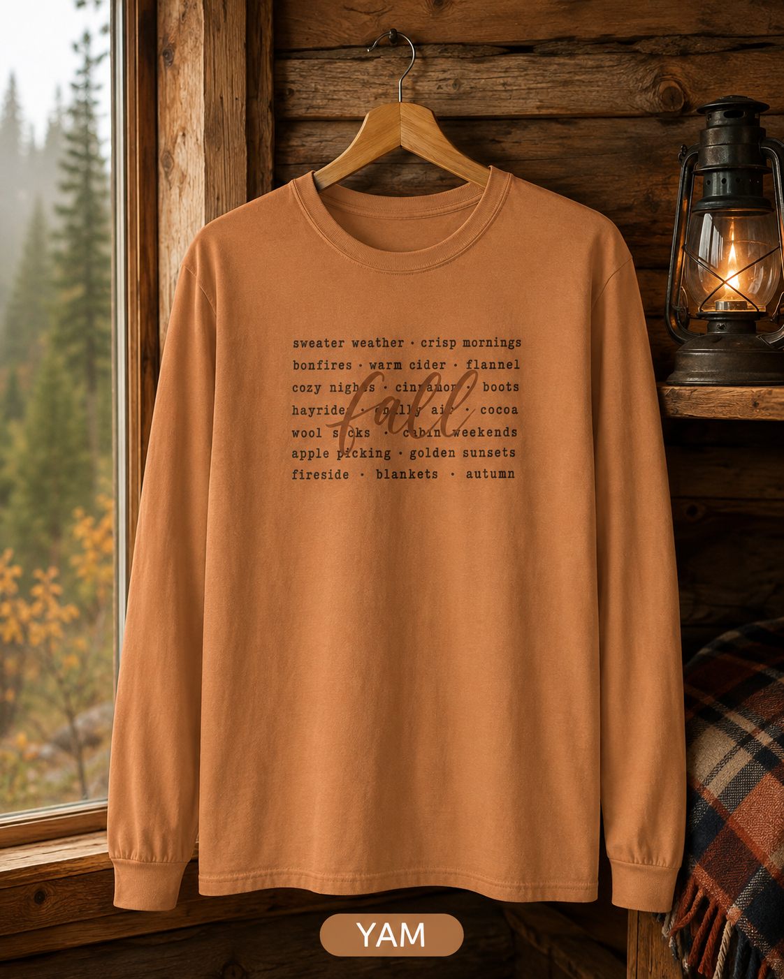 Fall Words Long Sleeve Tee