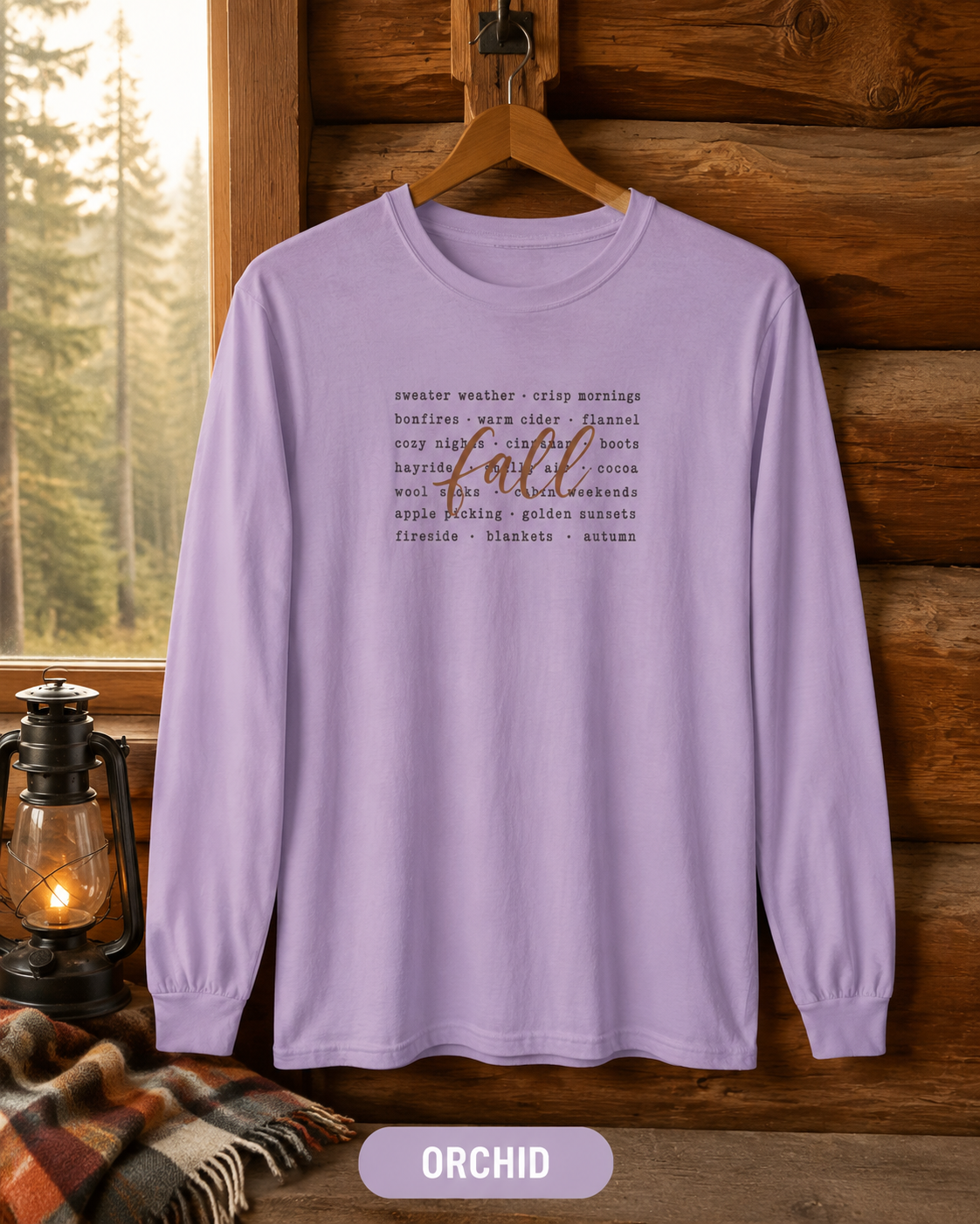 Fall Words Long Sleeve Tee