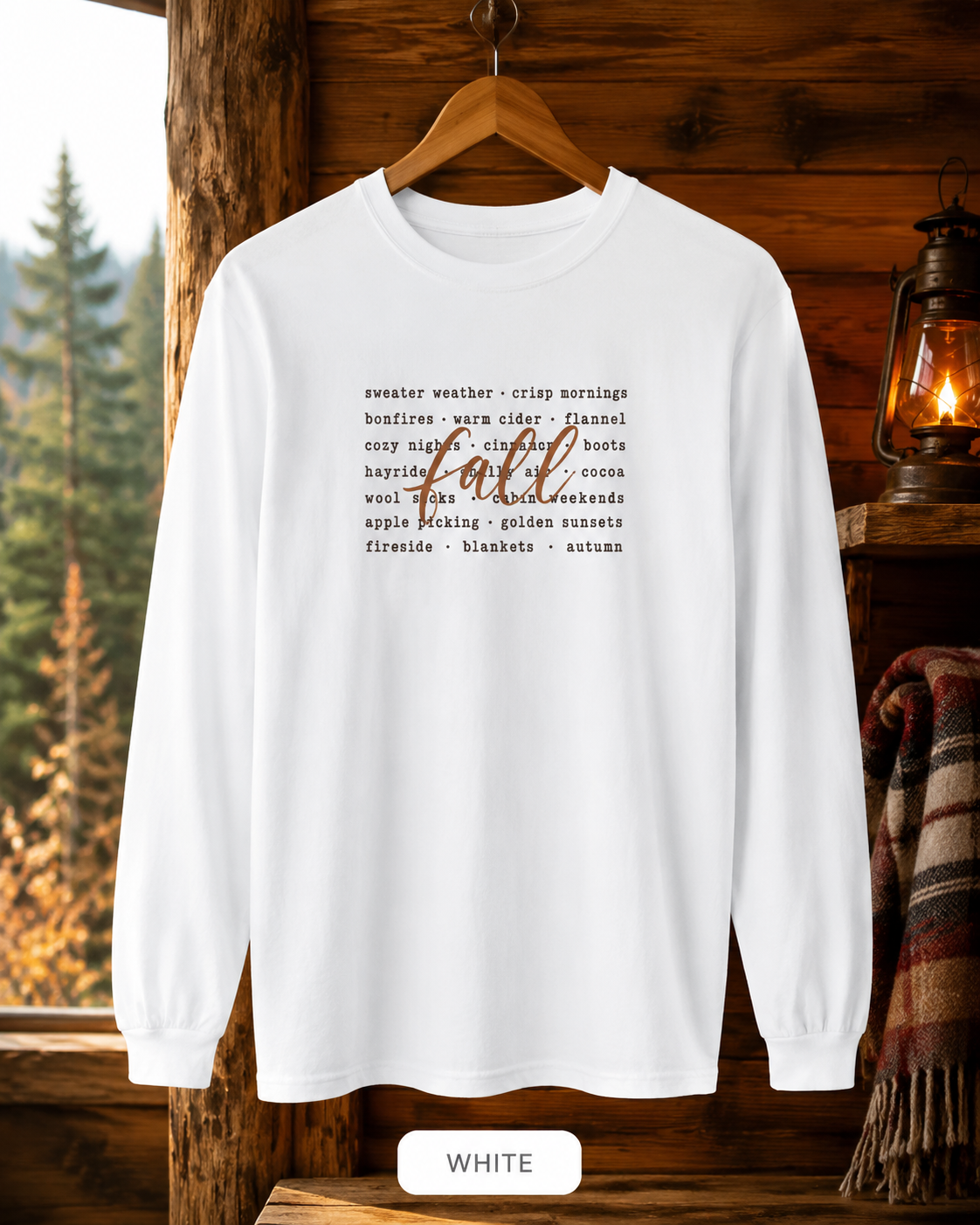Fall Words Long Sleeve Tee