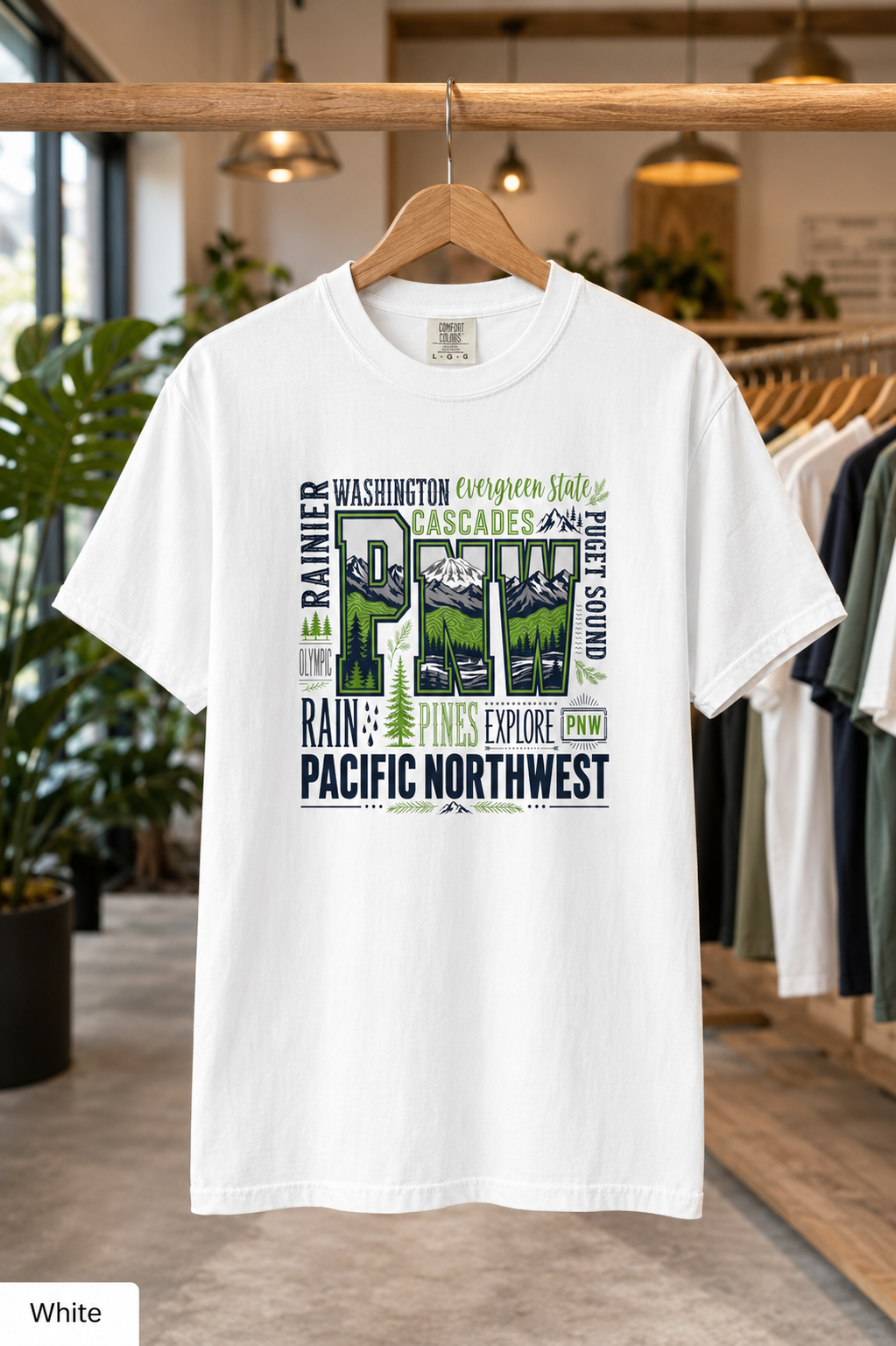 Pacific Northwest Graphic T-Shirt — PNW Mountains & Forests Tee