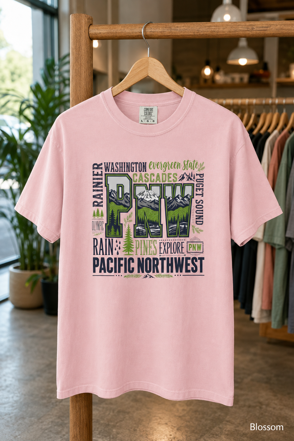 Pacific Northwest Graphic T-Shirt — PNW Mountains & Forests Tee