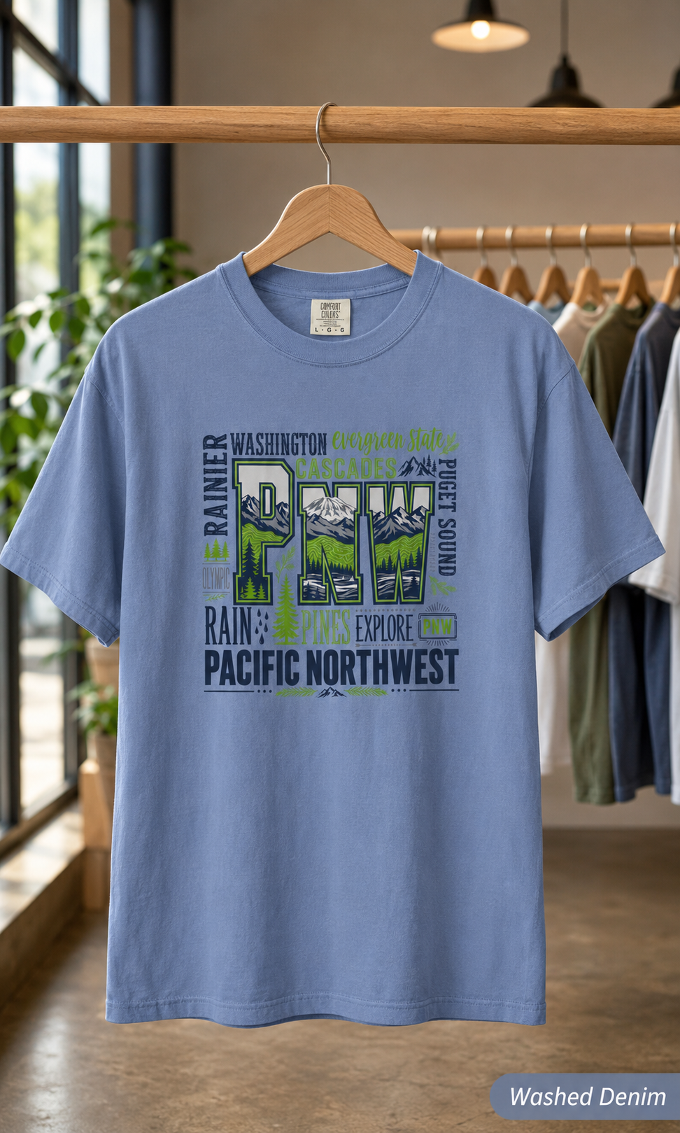 Pacific Northwest Graphic T-Shirt — PNW Mountains & Forests Tee