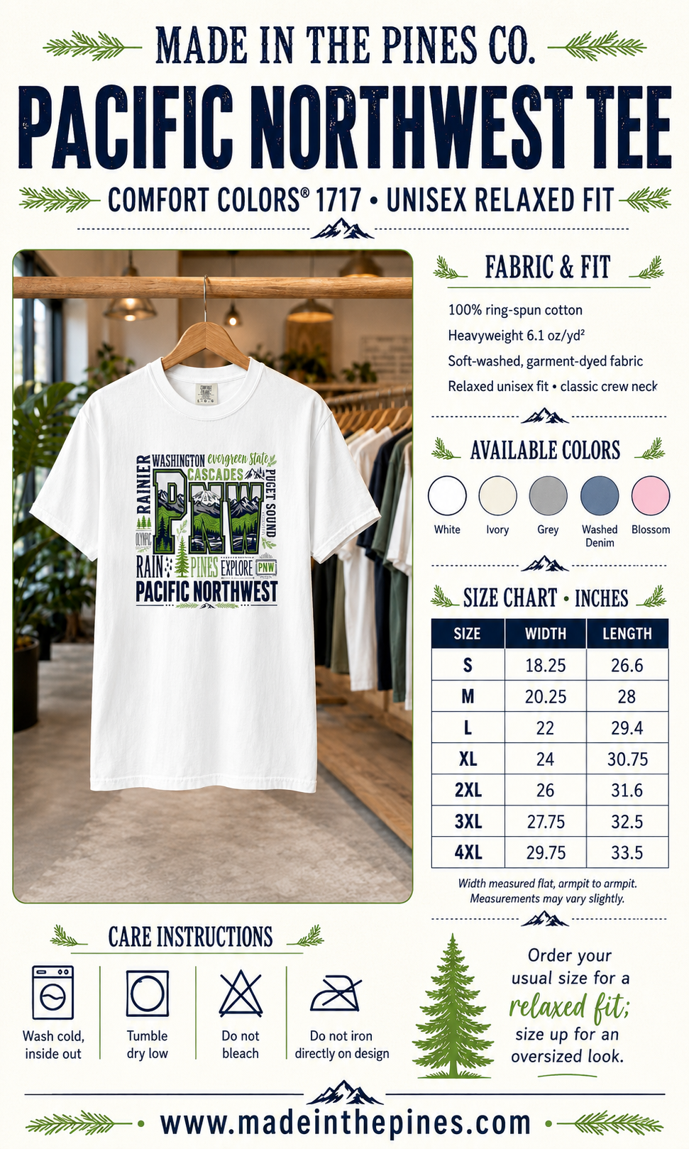 Pacific Northwest Graphic T-Shirt — PNW Mountains & Forests Tee