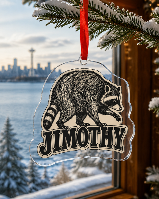 Jimothy Acrylic Ornament –  Raccoon Design