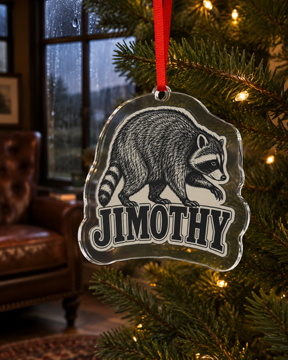 Jimothy Acrylic Ornament –  Raccoon Design