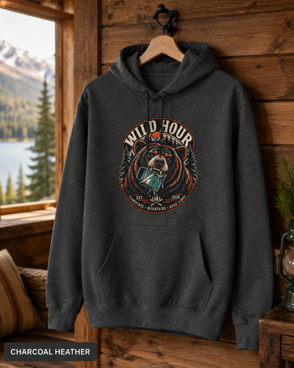 Wild Tour Bear Graphic Hoodie | Vintage Camping Outdoor Design