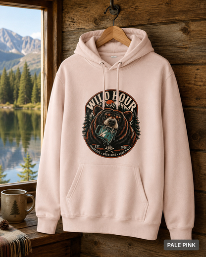 Wild Tour Bear Graphic Hoodie | Vintage Camping Outdoor Design