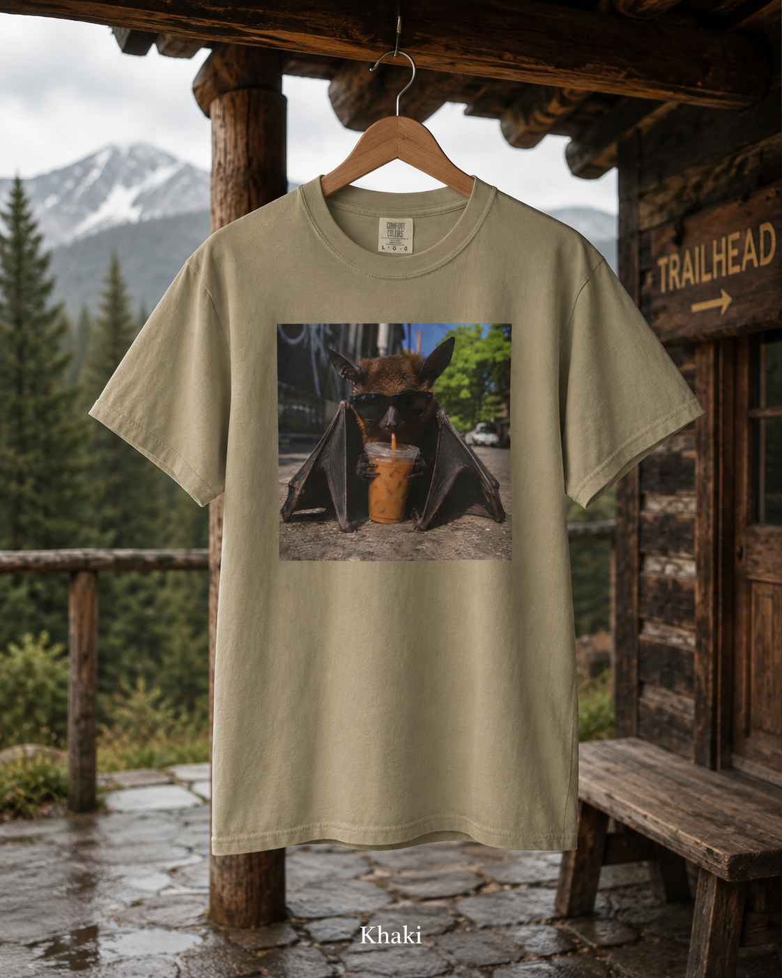 Bat Drinking Iced Coffee T-Shirt Cute Coffee Lover Tee