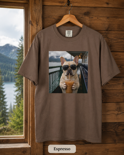 French Bulldog Iced Coffee Photo T-Shirt