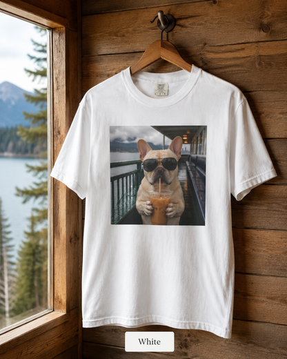 French Bulldog Iced Coffee Photo T-Shirt