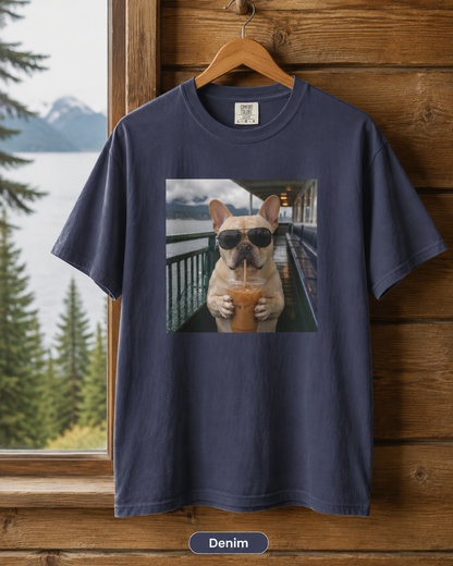 French Bulldog Iced Coffee Photo T-Shirt