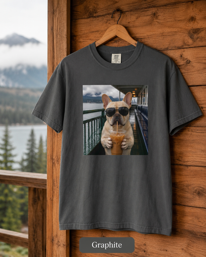 French Bulldog Iced Coffee Photo T-Shirt