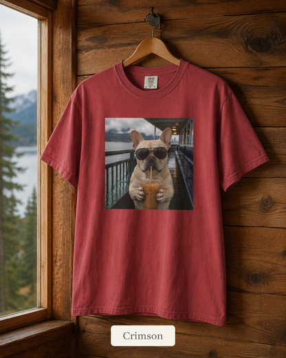 French Bulldog Iced Coffee Photo T-Shirt
